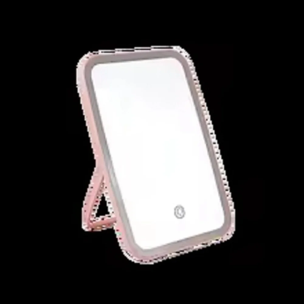 LED Travel Lighted Makeup Mirror 3 Colors Light Modes Portable Mirror with Light